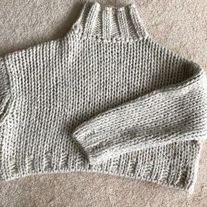 Zara cropped Italian yarn tneck sweater. FINE!
